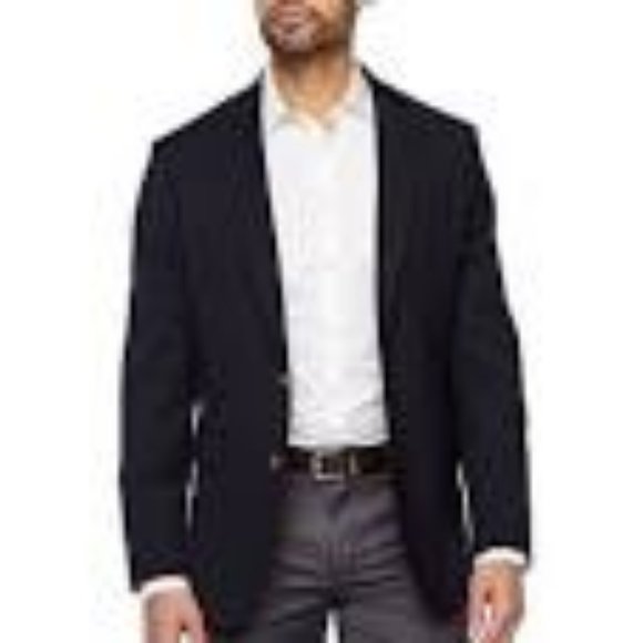 NWT STAFFORD HOPSACK STRETCH CLASSIC FIT BLAZER BLACK 36 SHORT - Picture 3 of 6